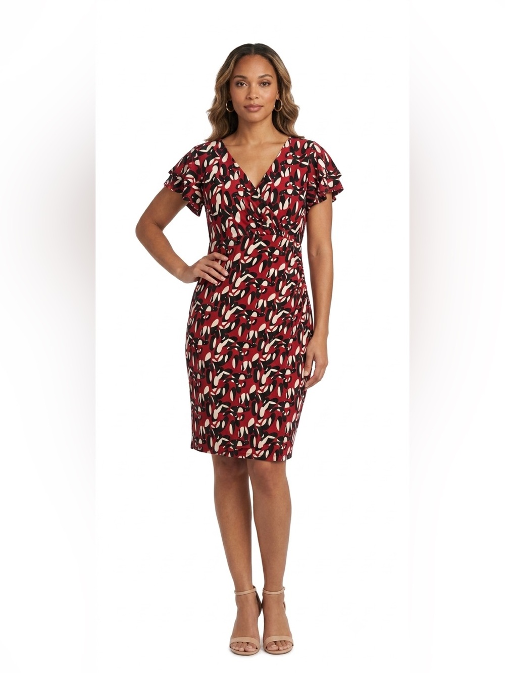 Red and Black Abstract Dress